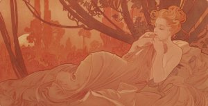 Dawn by Alphonse Mucha Oil Painting