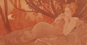 Dawn by Alphonse Mucha Oil Painting