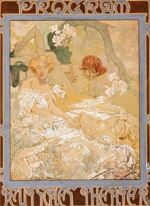 Deutsches Schauspiel-Haus Theater Program by Alphonse Mucha Oil Painting