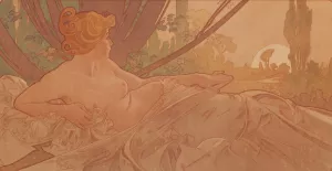 Dusk by Alphonse Mucha Oil Painting