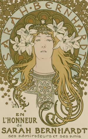 En l'honneur de Sarah Bernhardt - ses admirateurs et ses amis by Alphonse Mucha Oil Painting