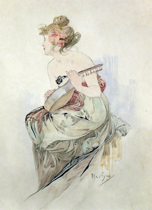 From The Frontispiece Of Le Pater by Alphonse Mucha Oil Painting