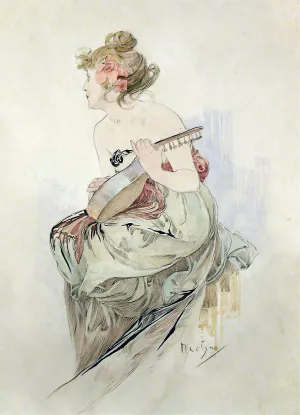 From The Frontispiece Of Le Pater by Alphonse Mucha Oil Painting