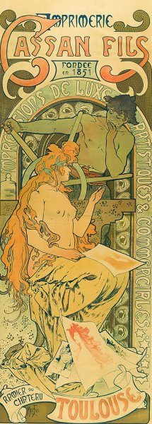 Imprimerie Cassan Fils, Fondee En 1851, Toulouse by Alphonse Mucha Oil Painting