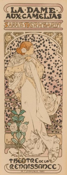 La Dame aux Camelias by Alphonse Mucha Oil Painting