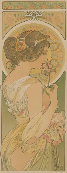La Primevere by Alphonse Mucha Oil Painting