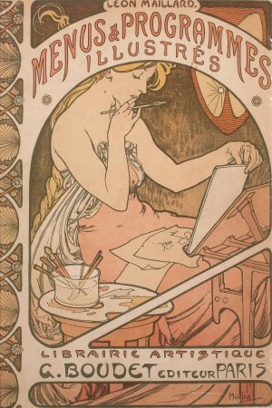 Les Menus and Programmes Illustres by Alphonse Mucha Oil Painting