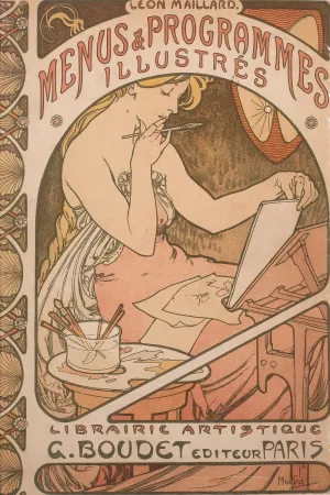 Les Menus and Programmes Illustres by Alphonse Mucha Oil Painting