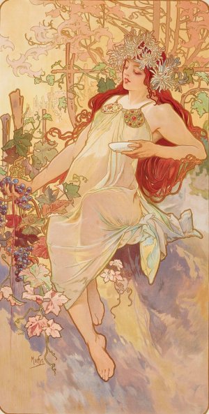 Les Saisons 3 by Alphonse Mucha Oil Painting