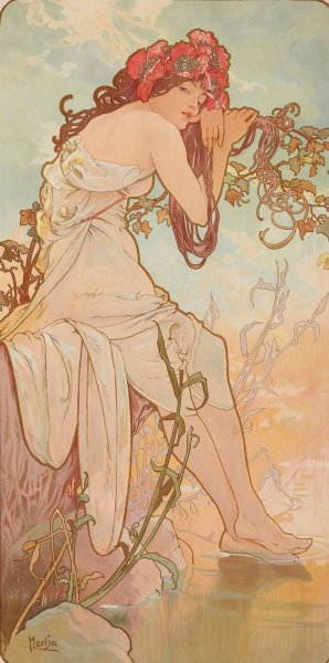 Les Saisons 4 by Alphonse Mucha Oil Painting