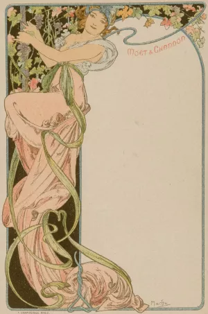 Menu Card by Alphonse Mucha Oil Painting