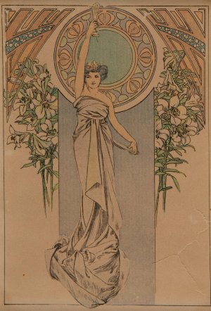Menu Card by Alphonse Mucha Oil Painting