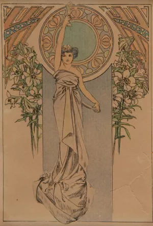 Menu Card by Alphonse Mucha Oil Painting