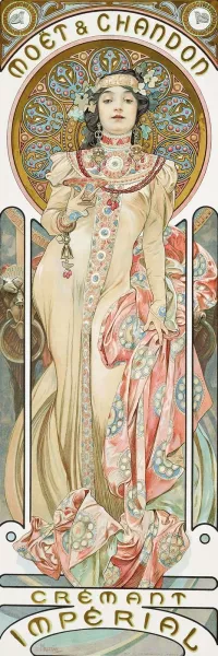 Moet and Chandon; Dry Imperial by Alphonse Mucha Oil Painting