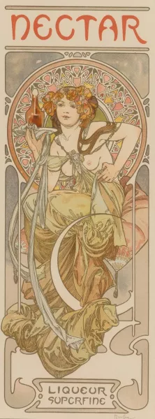Nectar by Alphonse Mucha Oil Painting