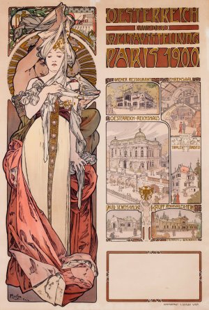 Oesterrich Kauf der Weltstellung Paris by Alphonse Mucha Oil Painting
