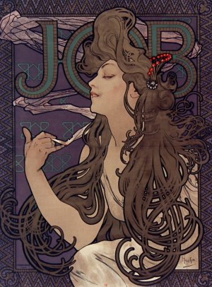 Publicite pour les cigarettes Job by Alphonse Mucha Oil Painting