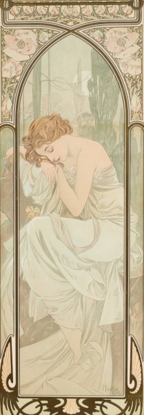 Repos de la nuit by Alphonse Mucha Oil Painting