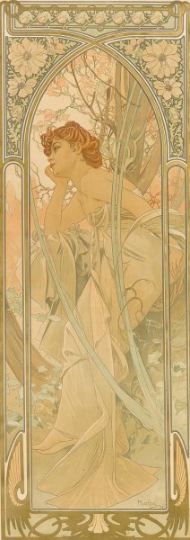 Reverie du soir by Alphonse Mucha Oil Painting