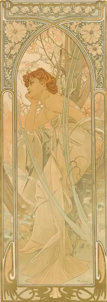 Reverie du soir by Alphonse Mucha Oil Painting