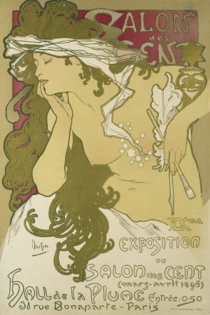 Salon des Cent, XXme Exposition du Salon des Cent by Alphonse Mucha Oil Painting