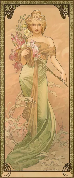 Spring Oil Painting by Alphonse Mucha - Bestsellers