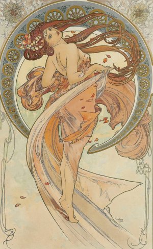 The Arts 2 by Alphonse Mucha Oil Painting