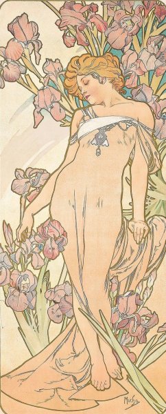 The Iris by Alphonse Mucha Oil Painting