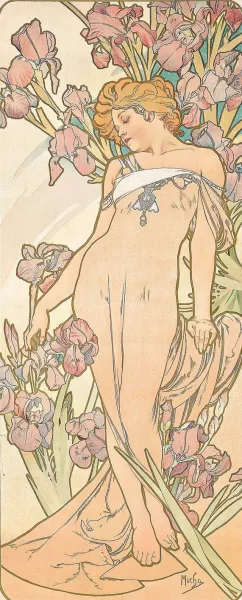 The Iris by Alphonse Mucha Oil Painting