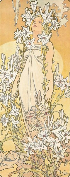 The Lily by Alphonse Mucha Oil Painting