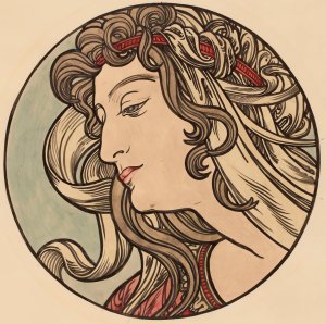 Vitrail pour la facade de la boutique Fouquet by Alphonse Mucha Oil Painting