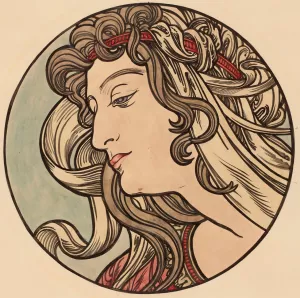 Vitrail pour la facade de la boutique Fouquet by Alphonse Mucha Oil Painting