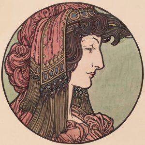 Vitrail pour la facade de la boutique Fouquet by Alphonse Mucha Oil Painting