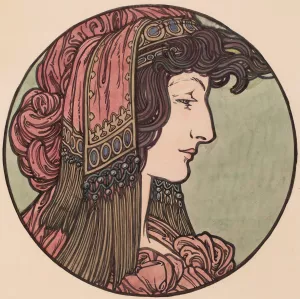 Vitrail pour la facade de la boutique Fouquet by Alphonse Mucha Oil Painting