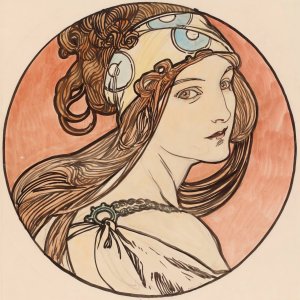 Vitrail pour la facade de la boutique Fouquet by Alphonse Mucha Oil Painting
