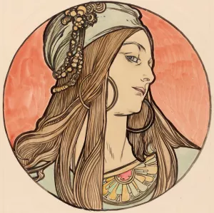 Vitrail pour la facade de la boutique Fouquet by Alphonse Mucha Oil Painting