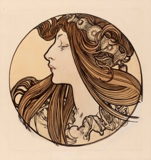 Vitrail pour la facade de la boutique Fouquet by Alphonse Mucha Oil Painting
