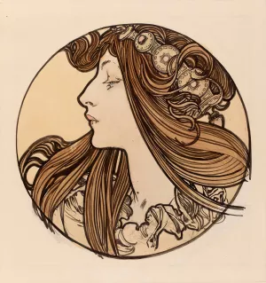 Vitrail pour la facade de la boutique Fouquet by Alphonse Mucha Oil Painting