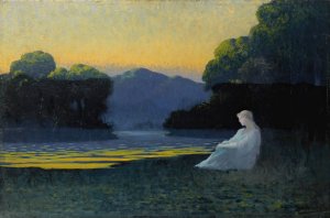 In The Evening's Tranquility by Alphonse Osbert Oil Painting