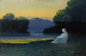 In The Evening's Tranquility by Alphonse Osbert Oil Painting