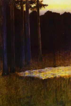 La Foret Le Soir by Alphonse Osbert Oil Painting