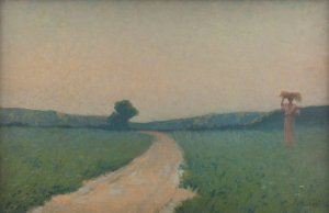 La route des champs le matin by Alphonse Osbert Oil Painting