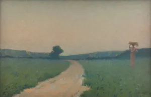 La route des champs le matin by Alphonse Osbert Oil Painting