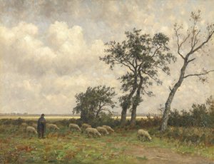 Landscape in Drenthe by Alphonse Stengelin Oil Painting