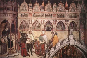 Virgin Being Worshipped by Members of the Cavalli Family by Altichiero Da Zevio - Oil Painting Reproduction
