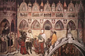 Virgin Being Worshipped by Members of the Cavalli Family Oil painting by Altichiero Da Zevio