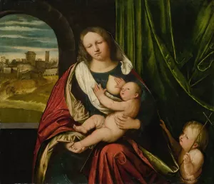Madonna and Child with the Infant Saint John by Altobello Melone Oil Painting