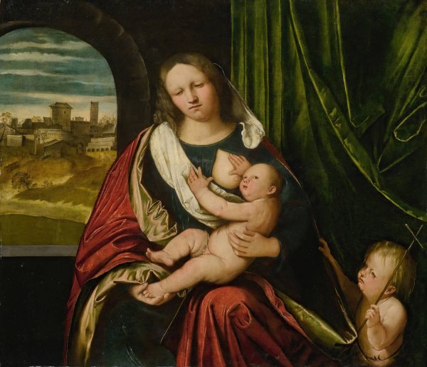 Main Product Photo of Madonna and Child with the Infant Saint John Painting by Altobello Melone