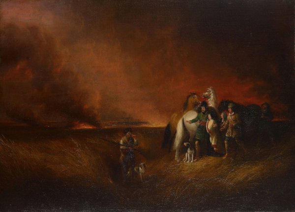 Main Product Photo of The Prairie on Fire  Painting by Alvan Fisher