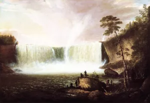 View of Niagara Falls no.1 by Alvan Fisher - Oil Painting Reproduction